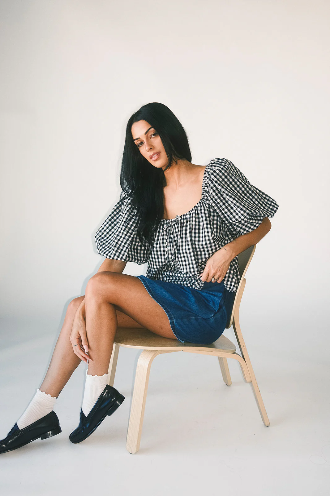 amelia puff sleeve top // black gingham *zoco exclusive* - Image 12