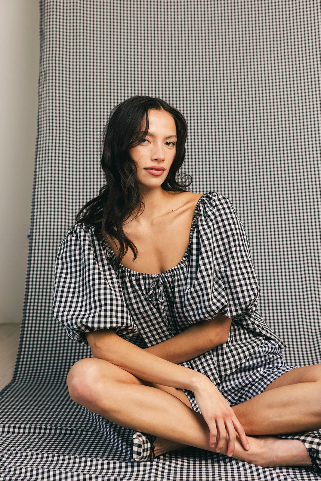 amelia puff sleeve top // black gingham *zoco exclusive* - Image 17