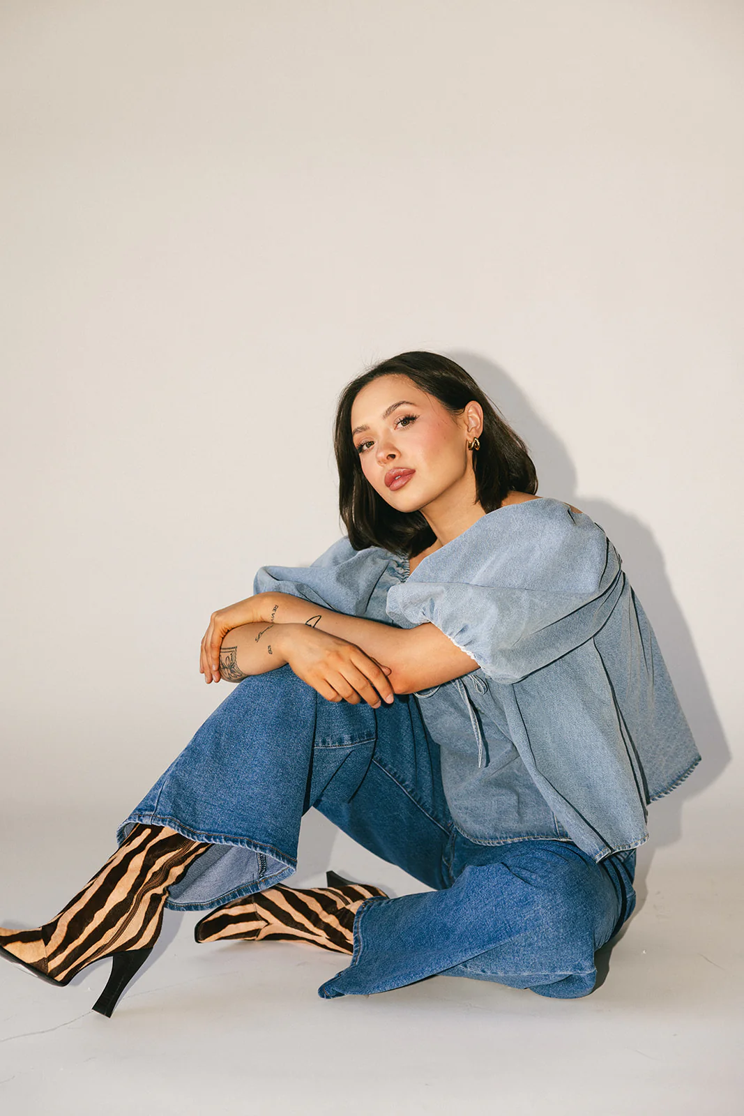 amelia puff sleeve top // denim *zoco exclusive* - Image 11