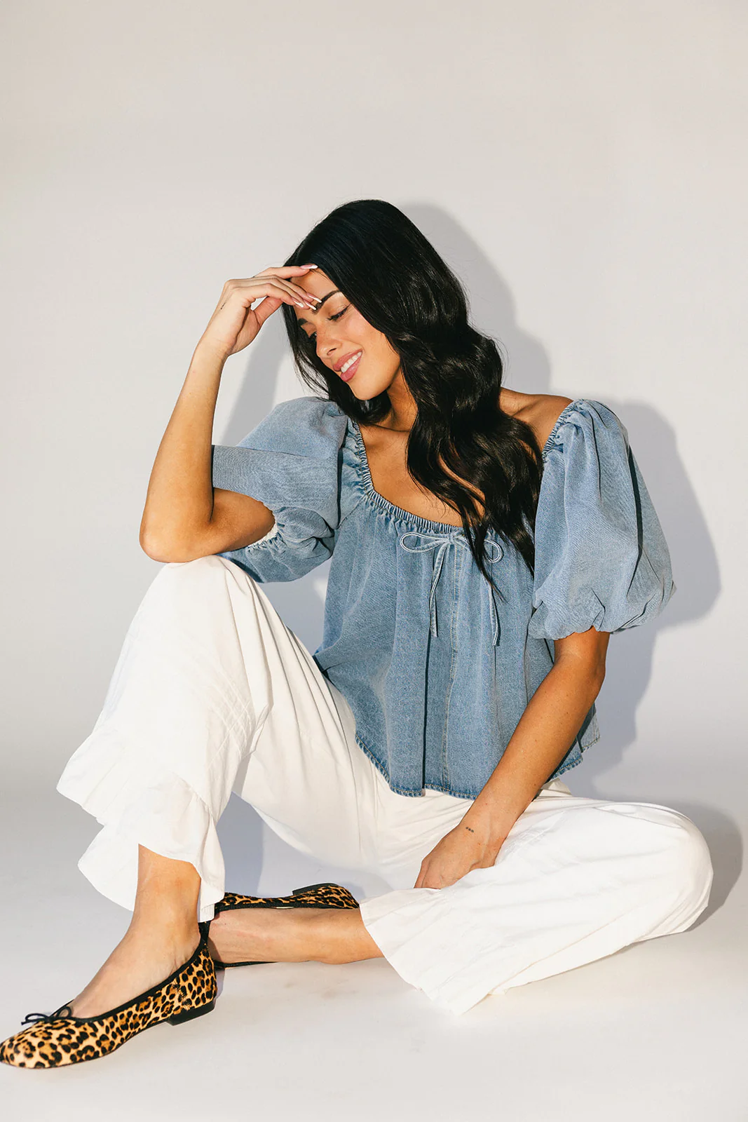 amelia puff sleeve top // denim *zoco exclusive* - Image 19