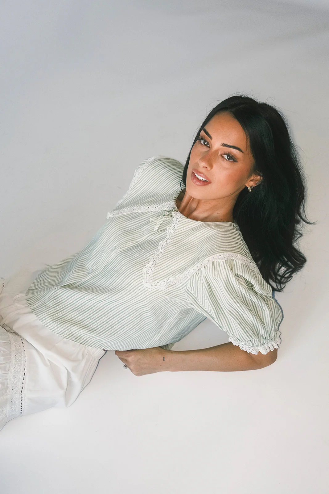 aspen collared top // sage stripes *zoco exclusive* - Image 27