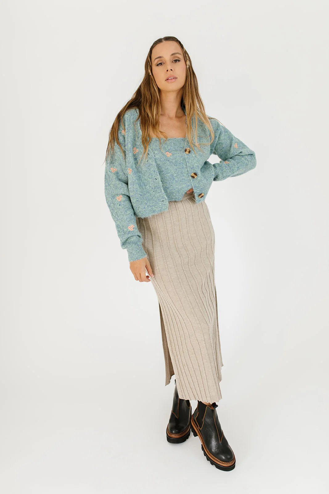 becky cami sweater set // sage - Image 5