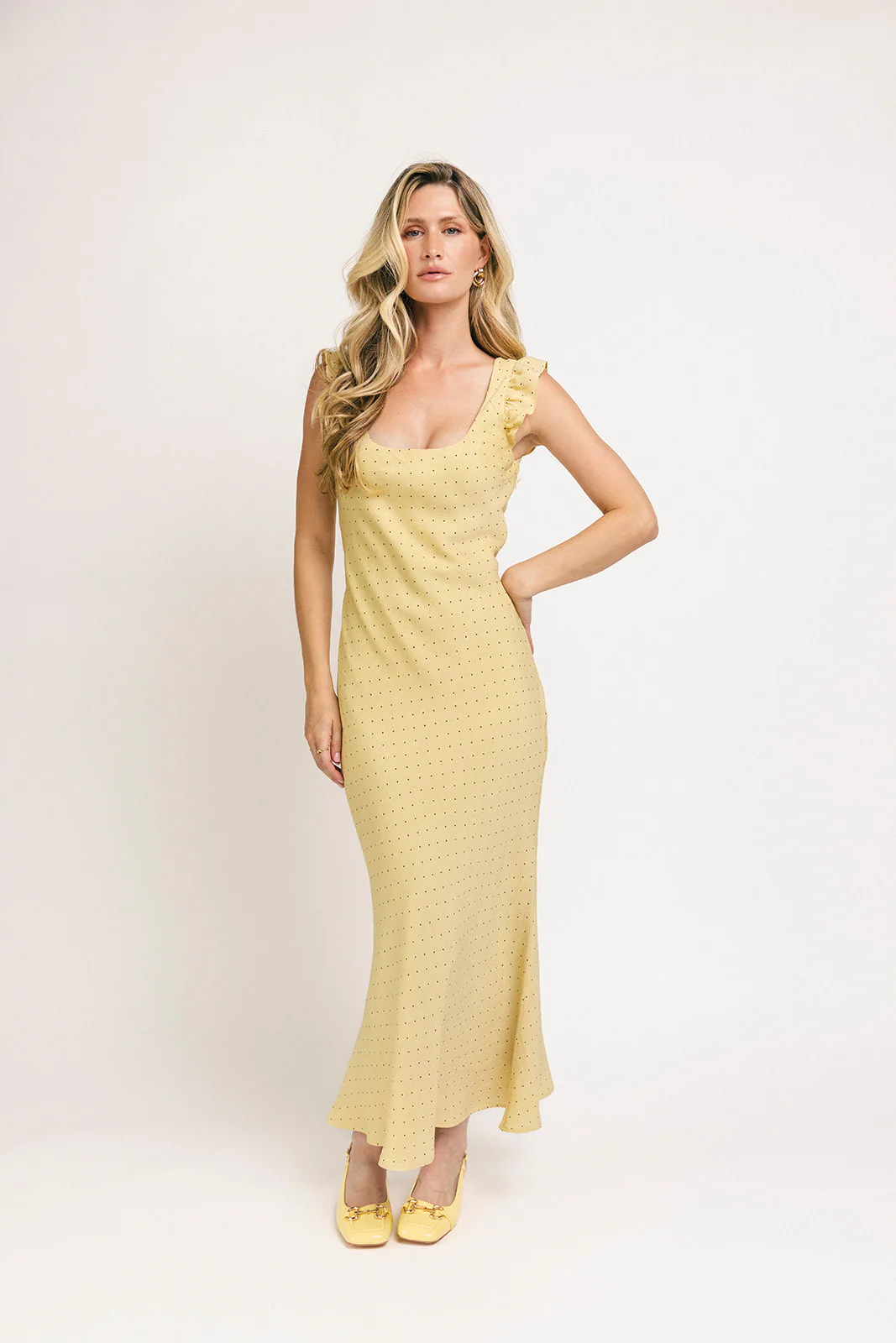 bianca midi dress // yellow dot *zoco exclusive*