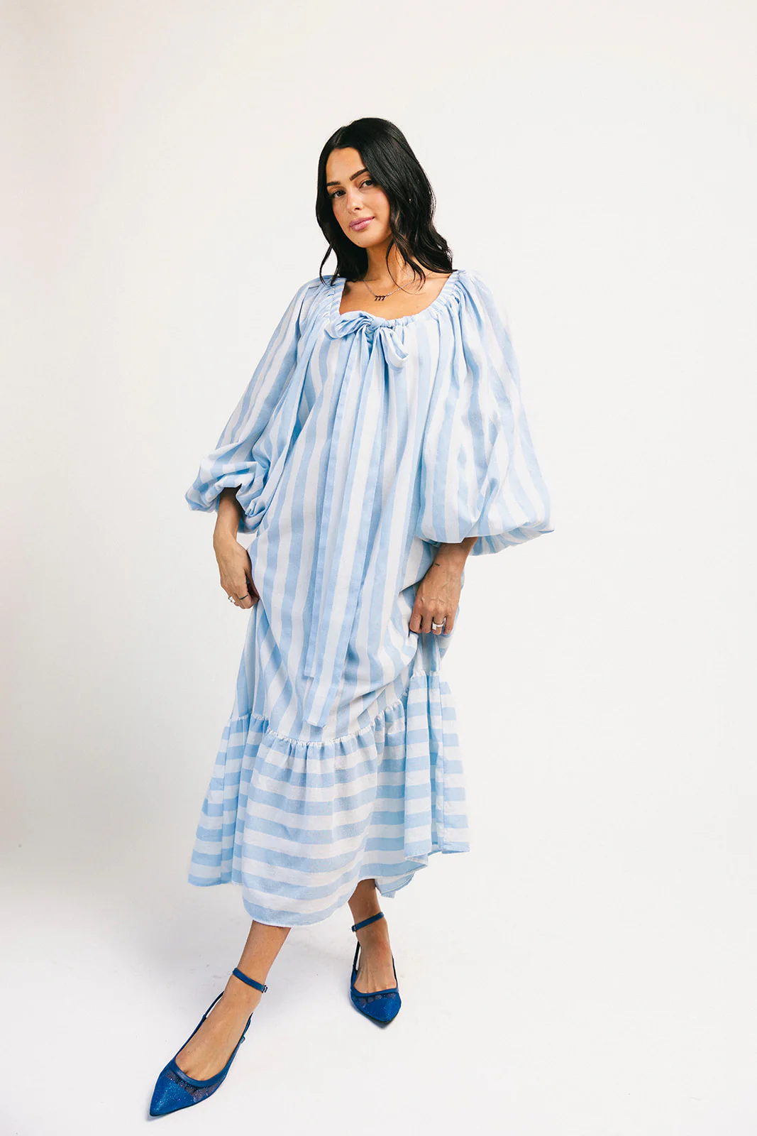 capri maxi dress // blue stripes *zoco exclusive* - Image 4
