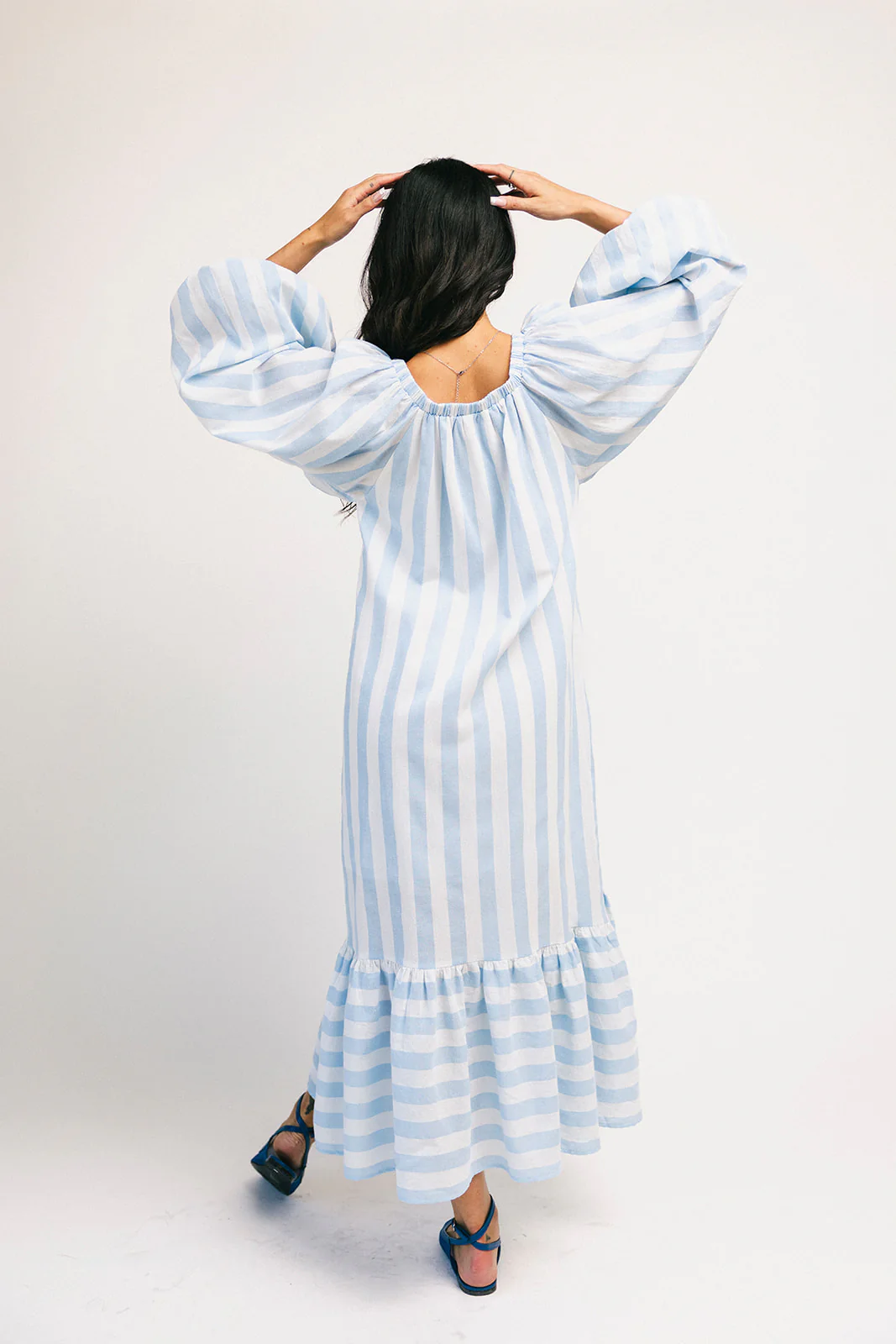 capri maxi dress // blue stripes *zoco exclusive* - Image 6