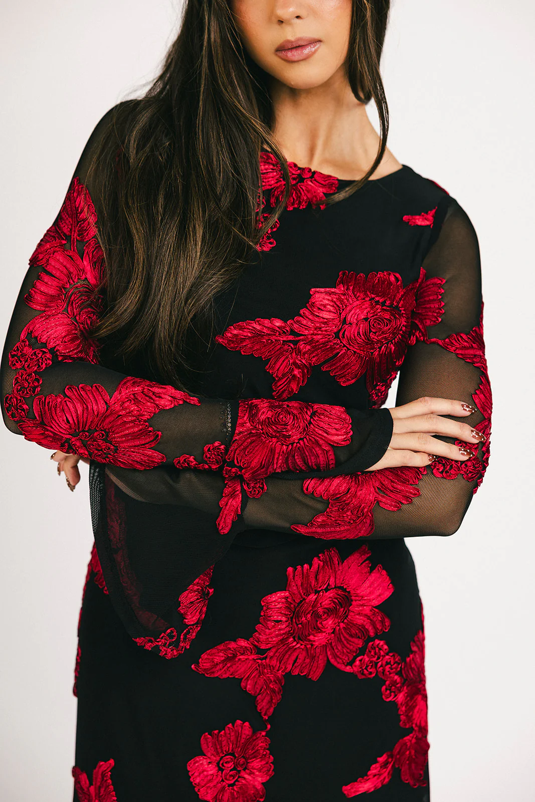 cleo mesh mini dress // red floral *zoco exclusive* - Image 9