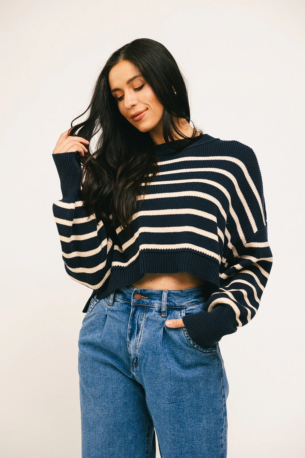 come on striped sweater // navy - Image 12