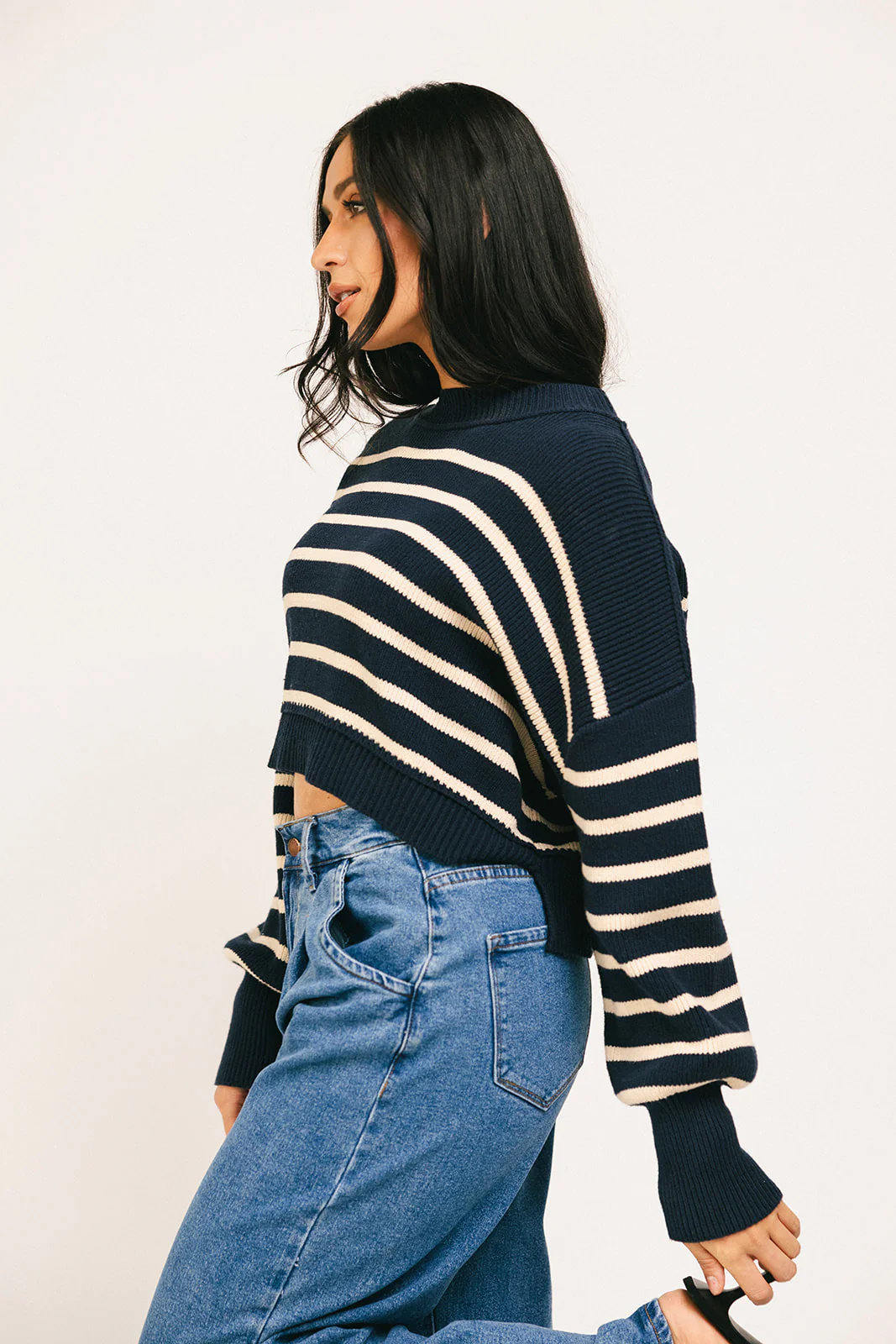 come on striped sweater // navy - Image 6