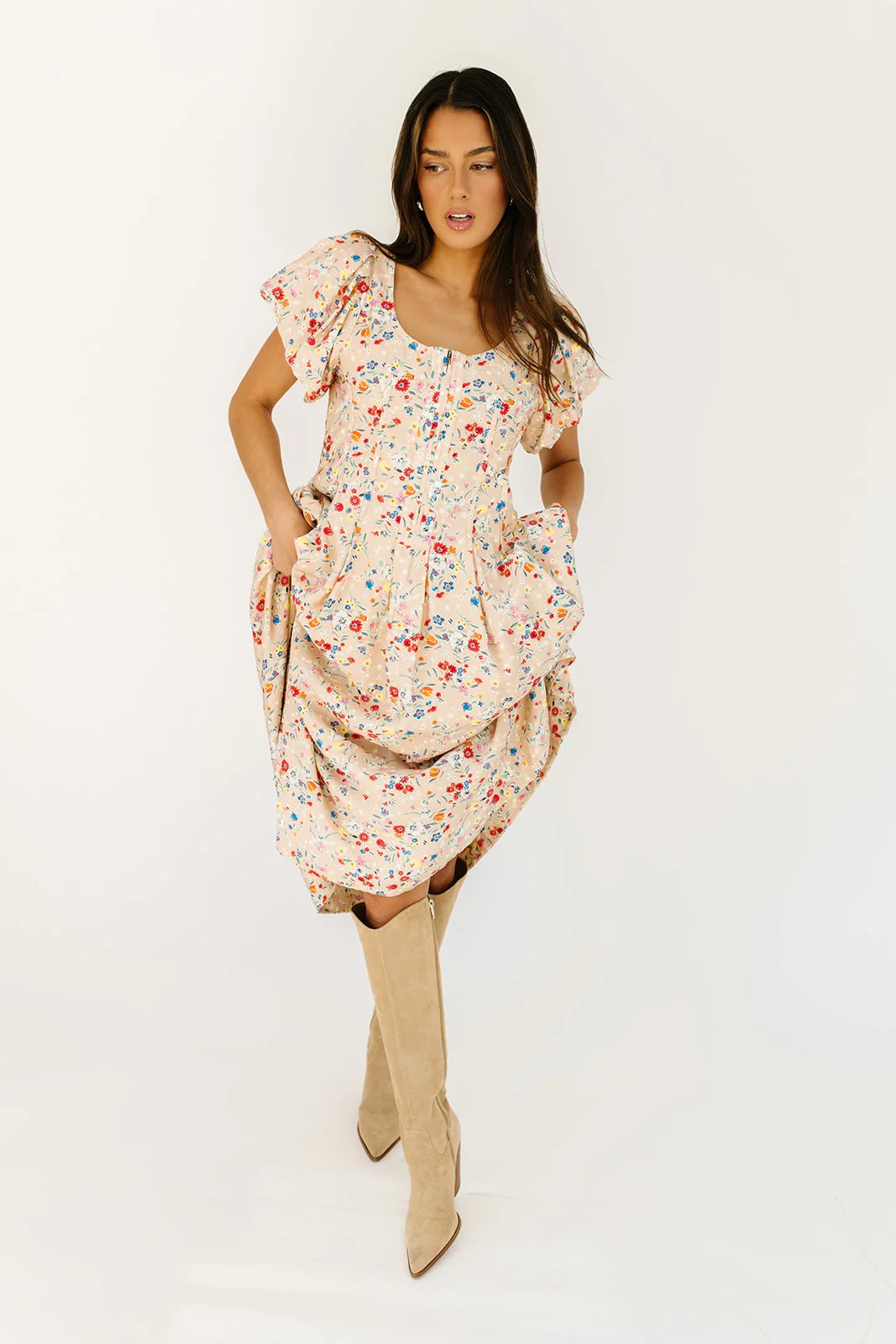 doe zipper midi dress // floral *zoco exclusive* - Image 6