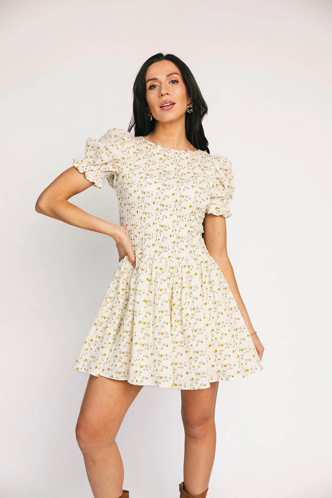 dolly smocked dress // cream floral *zoco exclusive* - Image 25