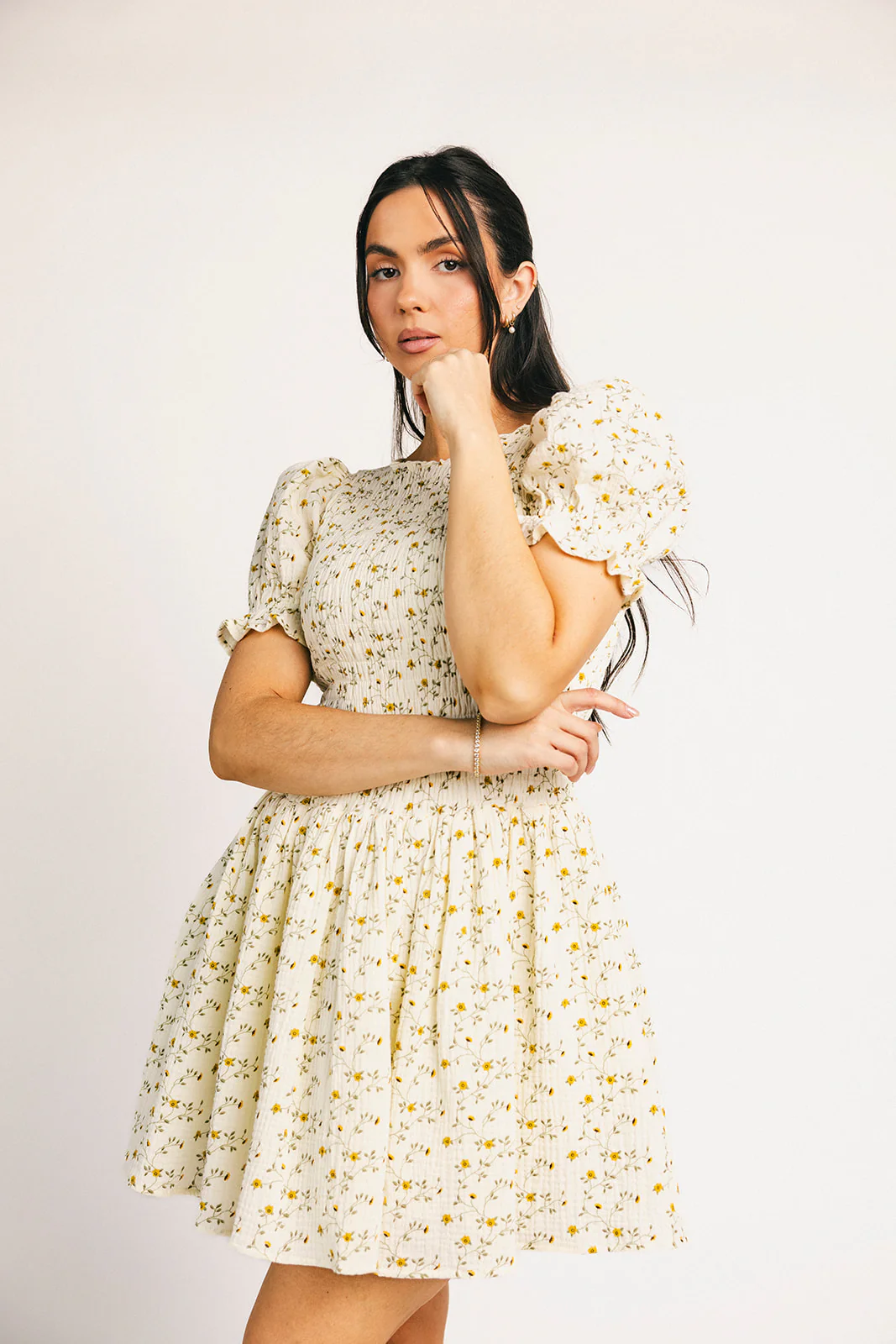dolly smocked dress // cream floral *zoco exclusive* - Image 37