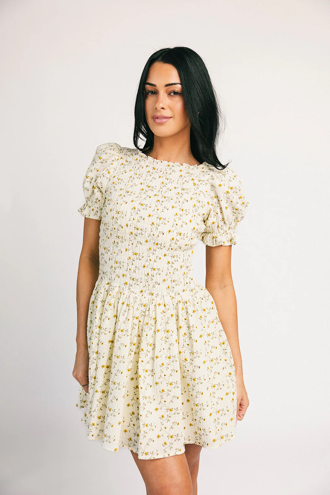 dolly smocked dress // cream floral *zoco exclusive* - Image 6