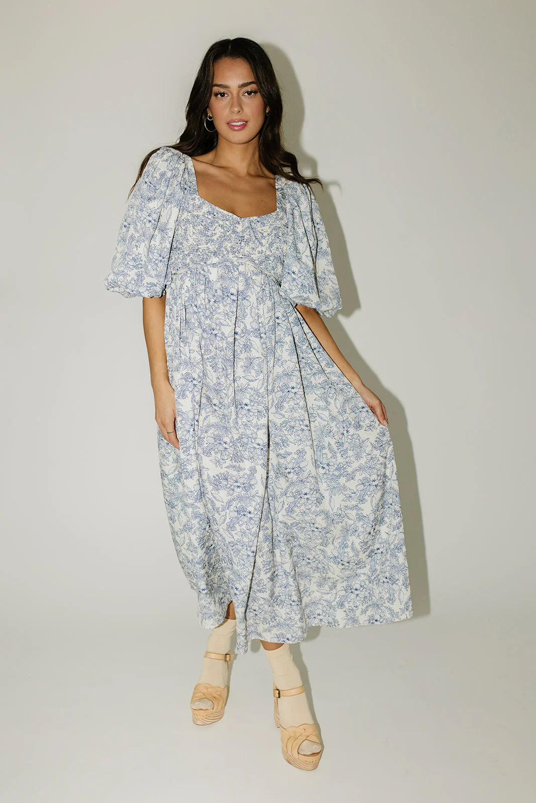 gala midi dress // blue fruit floral *zoco exclusive* - Image 13