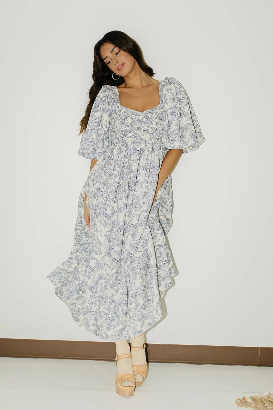gala midi dress // blue fruit floral *zoco exclusive* - Image 14