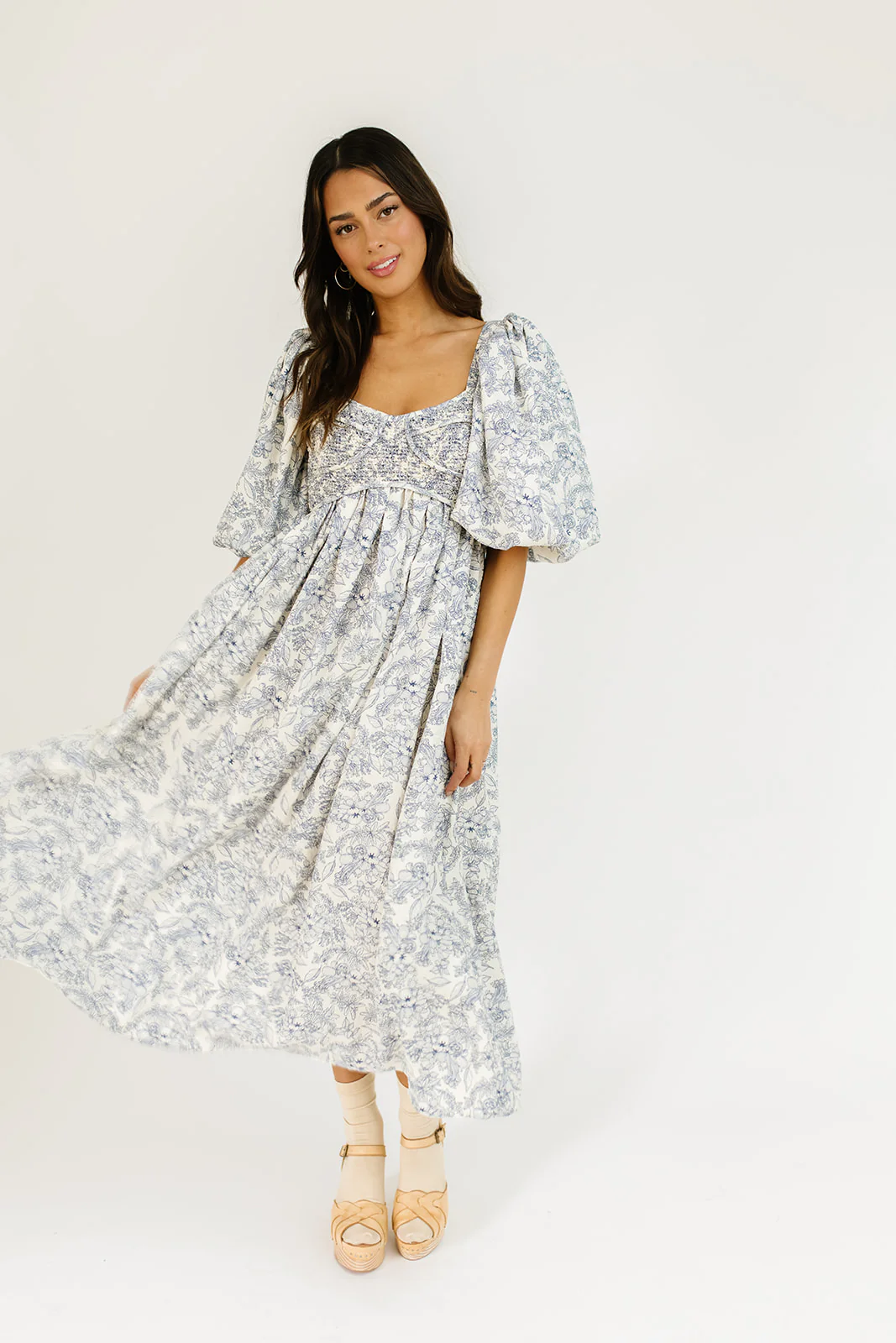 gala midi dress // blue fruit floral *zoco exclusive* - Image 15