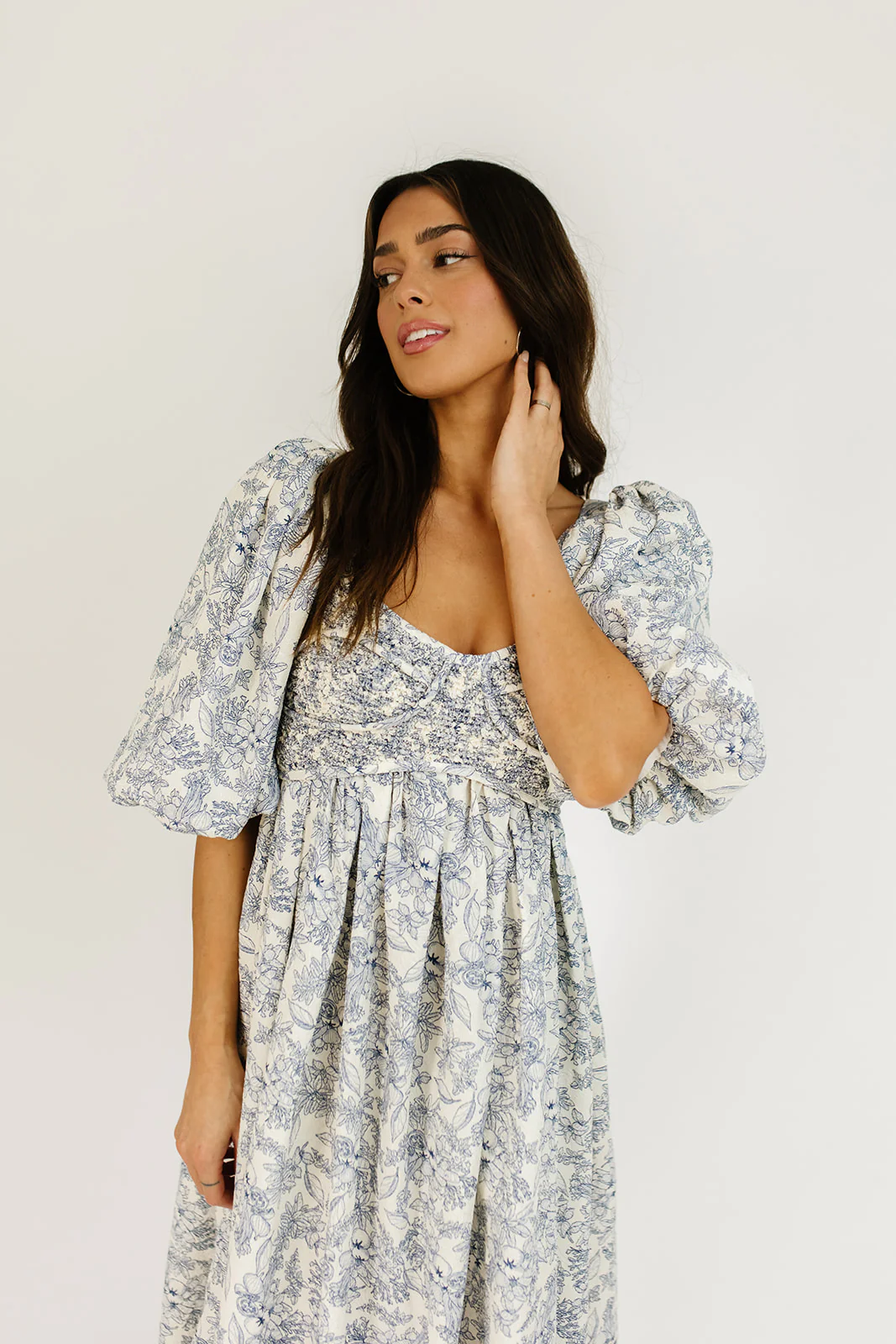 gala midi dress // blue fruit floral *zoco exclusive* - Image 16