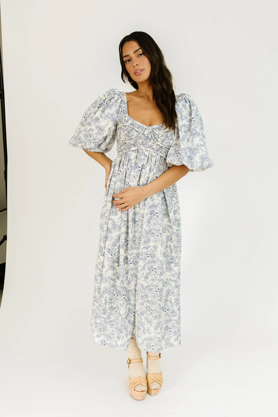 gala midi dress // blue fruit floral *zoco exclusive* - Image 17