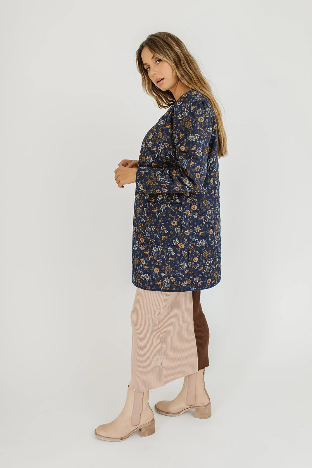 good karma printed jacket // blue - Image 7