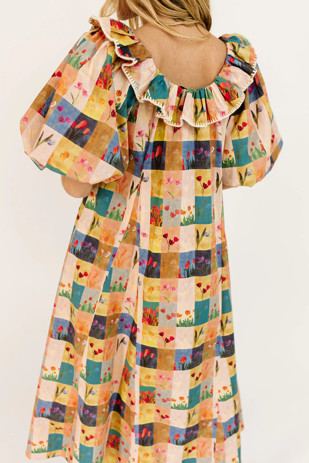 good luck puff sleeve dress // patchwork *zoco exclusive* - Image 14