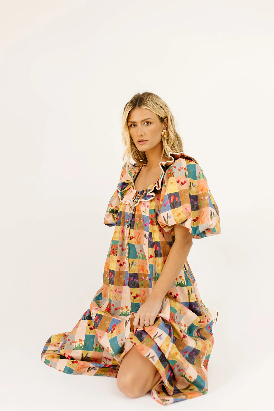 good luck puff sleeve dress // patchwork *zoco exclusive* - Image 17