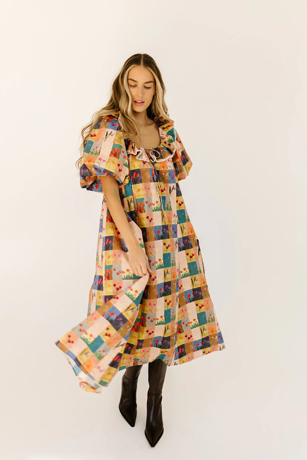 good luck puff sleeve dress // patchwork *zoco exclusive* - Image 24