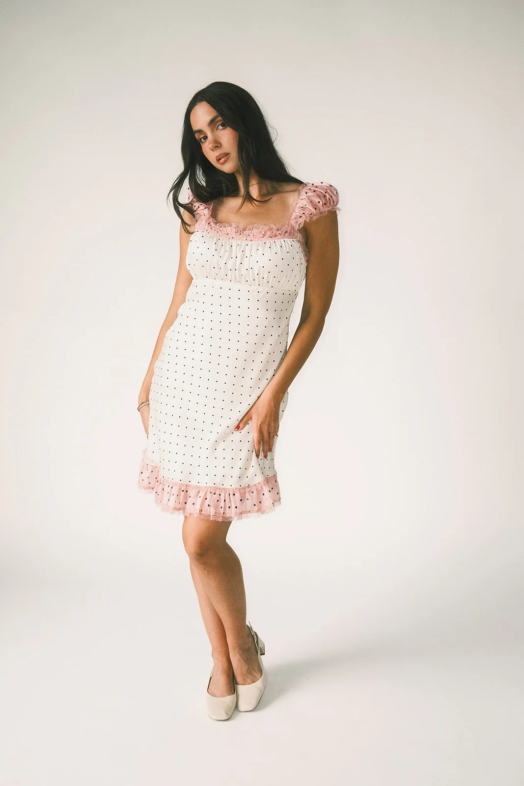 hadley mini dress + scarf // pink polka dot *zoco exclusive* - Image 30