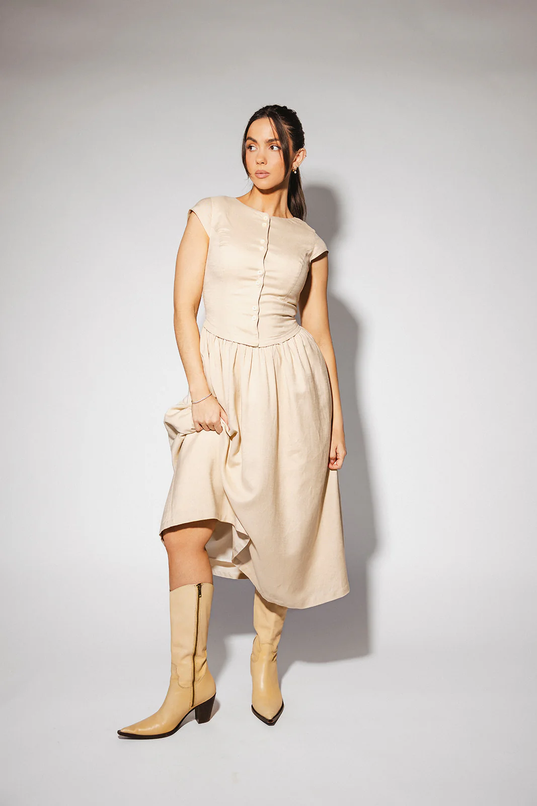 heirloom button midi dress // natural *zoco exclusive* - Image 10