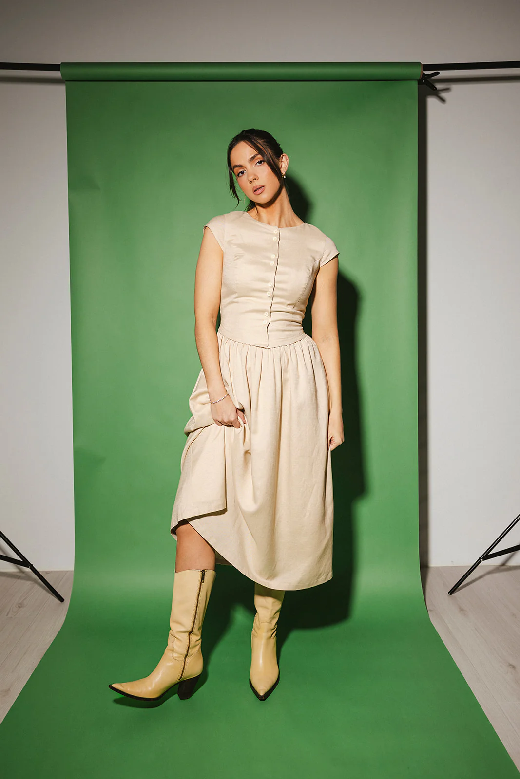 heirloom button midi dress // natural *zoco exclusive* - Image 12