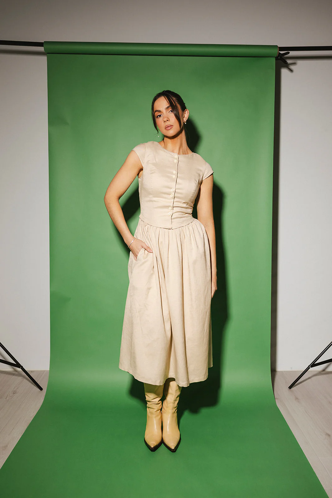 heirloom button midi dress // natural *zoco exclusive* - Image 13