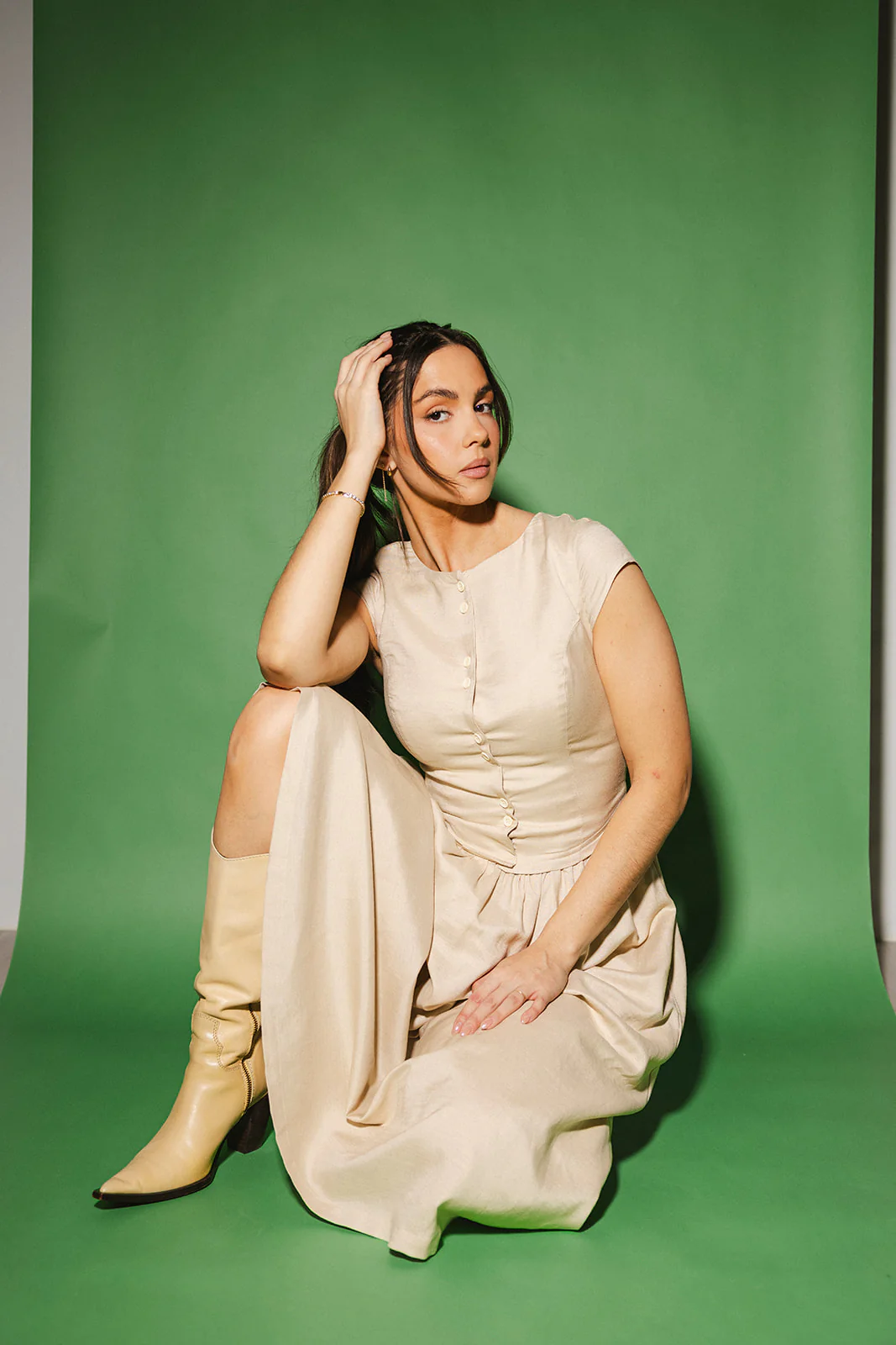 heirloom button midi dress // natural *zoco exclusive* - Image 14