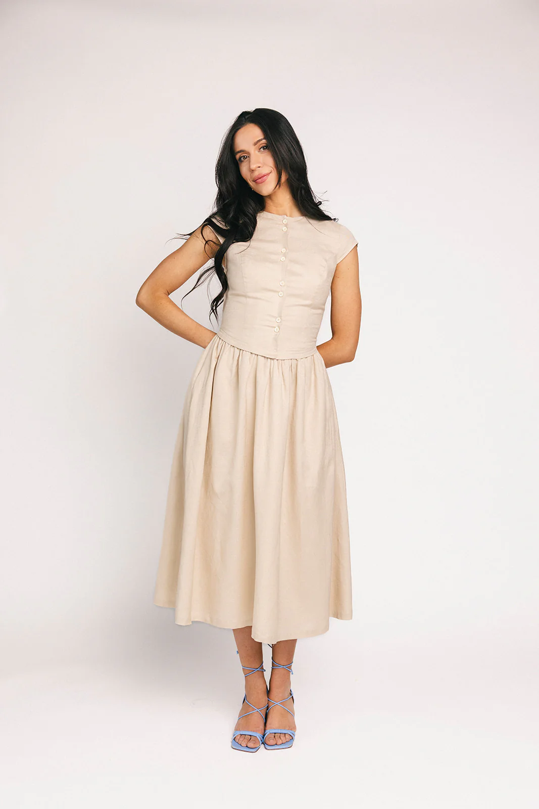 heirloom button midi dress // natural *zoco exclusive* - Image 26