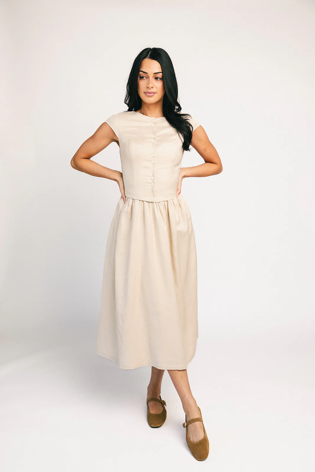 heirloom button midi dress // natural *zoco exclusive* - Image 34