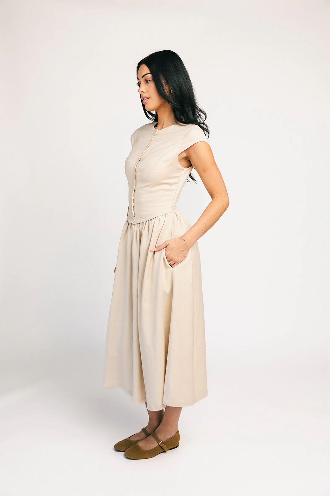 heirloom button midi dress // natural *zoco exclusive* - Image 35
