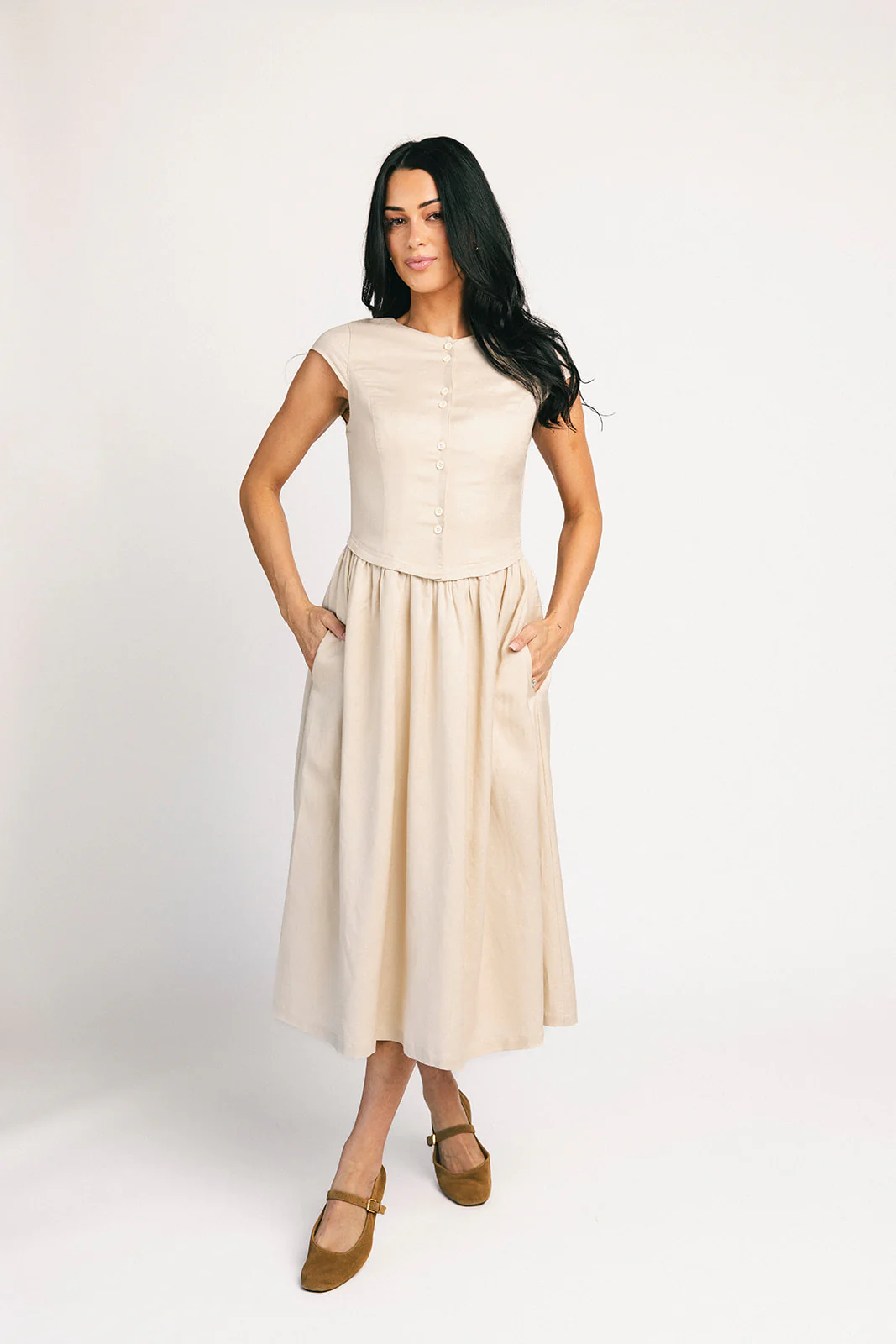 heirloom button midi dress // natural *zoco exclusive* - Image 37