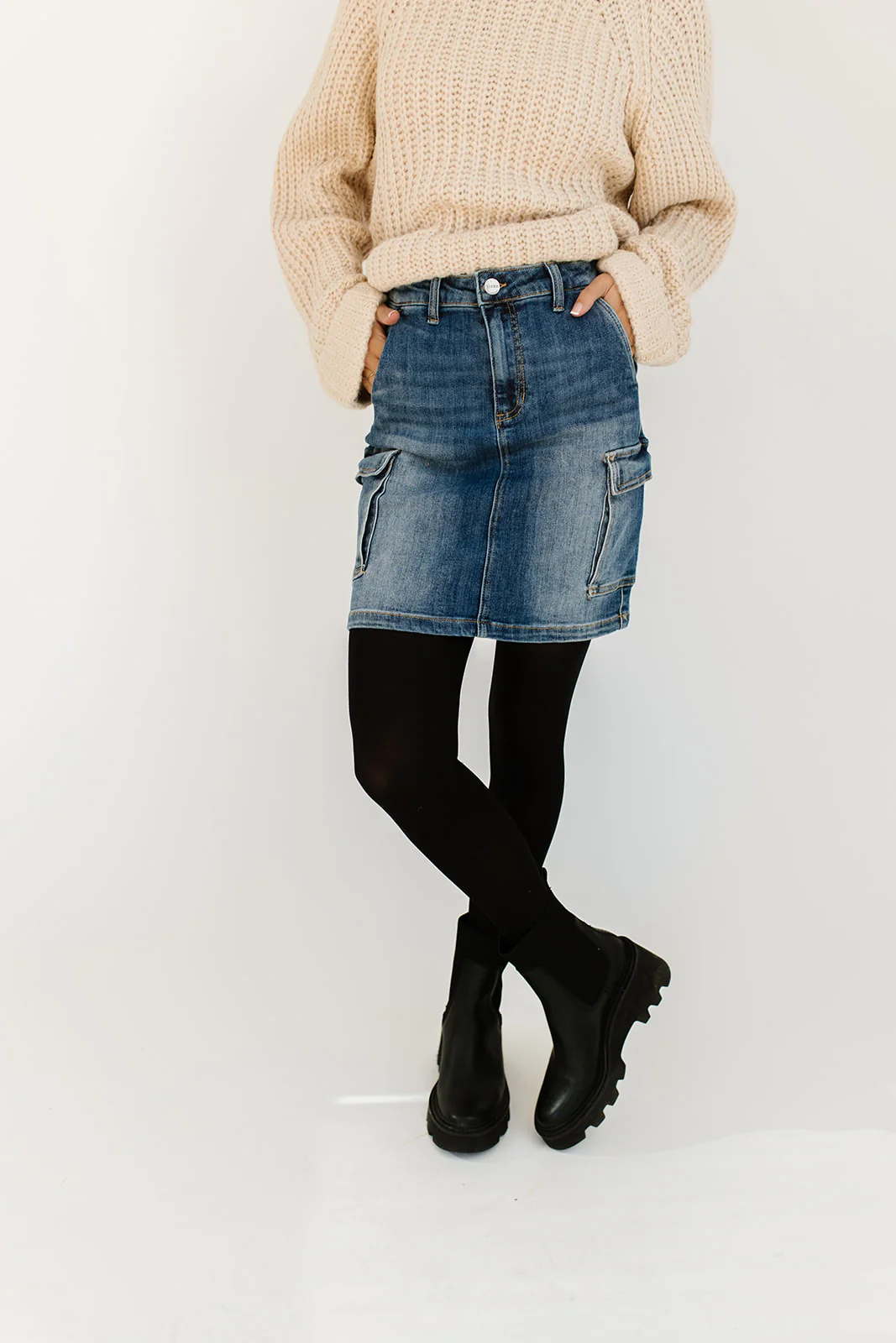 hillary cargo skirt // denim - Image 3