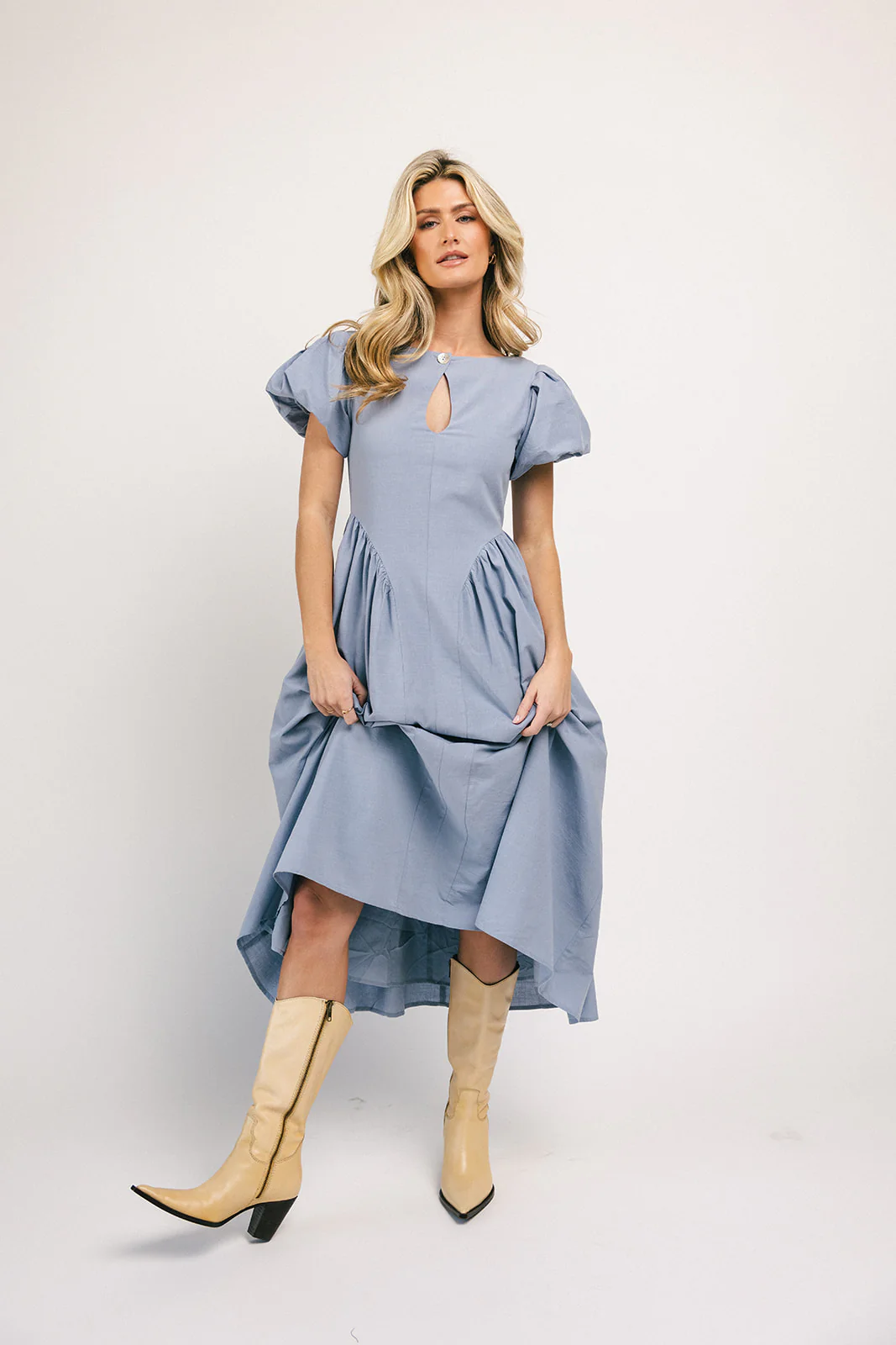 marloe midi dress // dusty blue *zoco exclusive* - Image 5