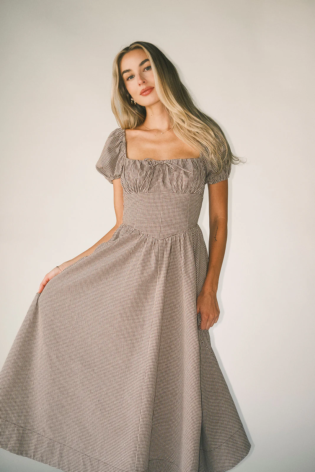 nora midi dress // brown gingham *zoco exclusive* - Image 33