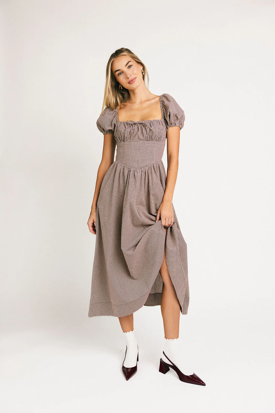 nora midi dress // brown gingham *zoco exclusive* - Image 40