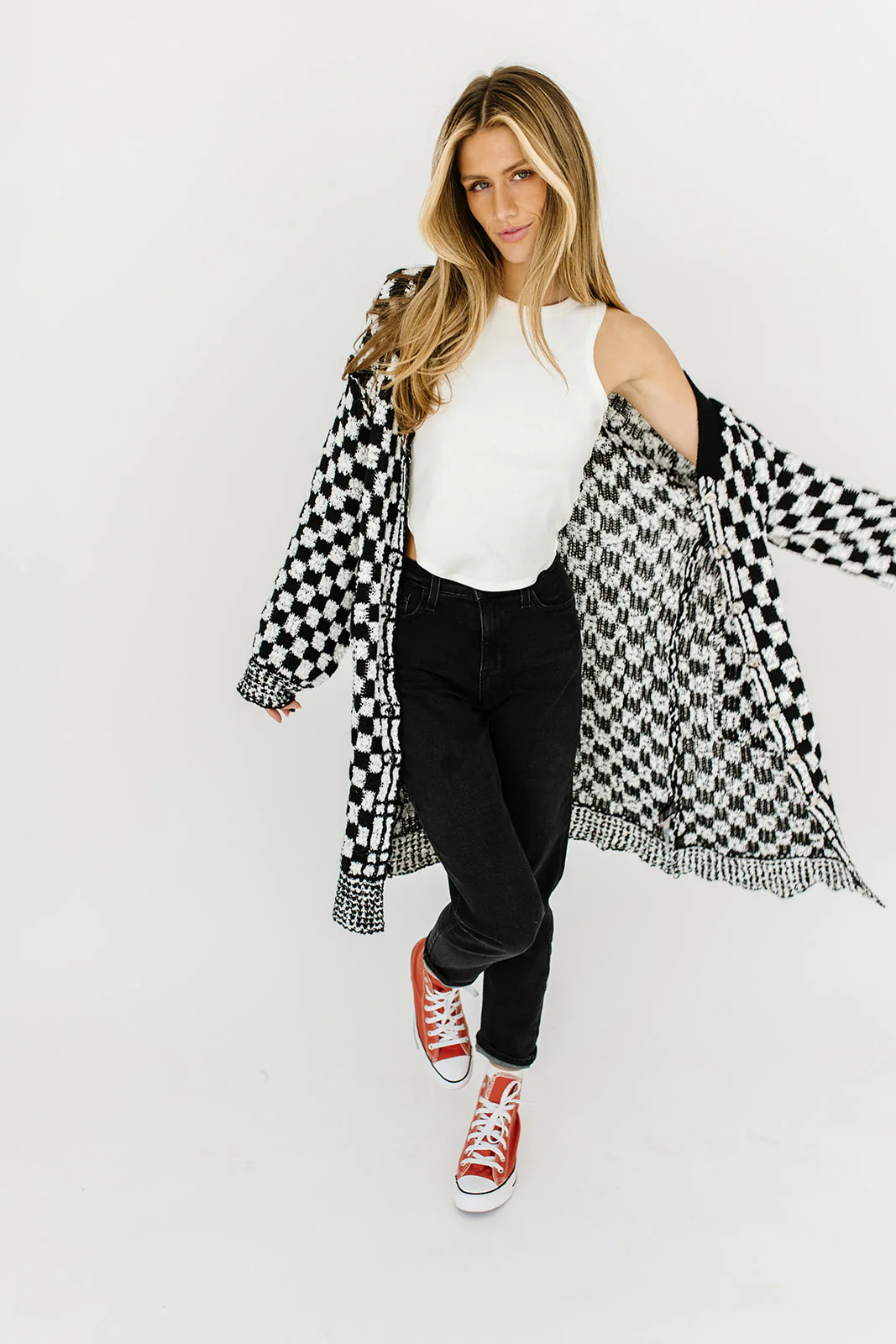 one track mind checkered cardigan - Image 20