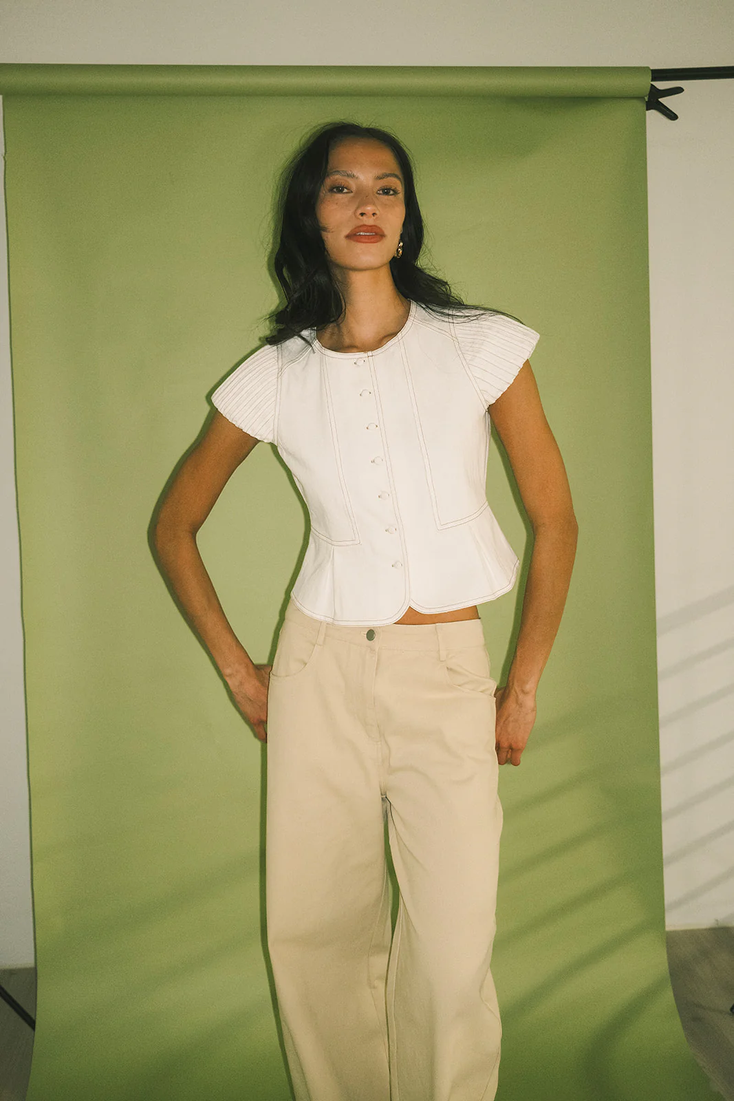 penelope peplum top // white *zoco exclusive* - Image 11