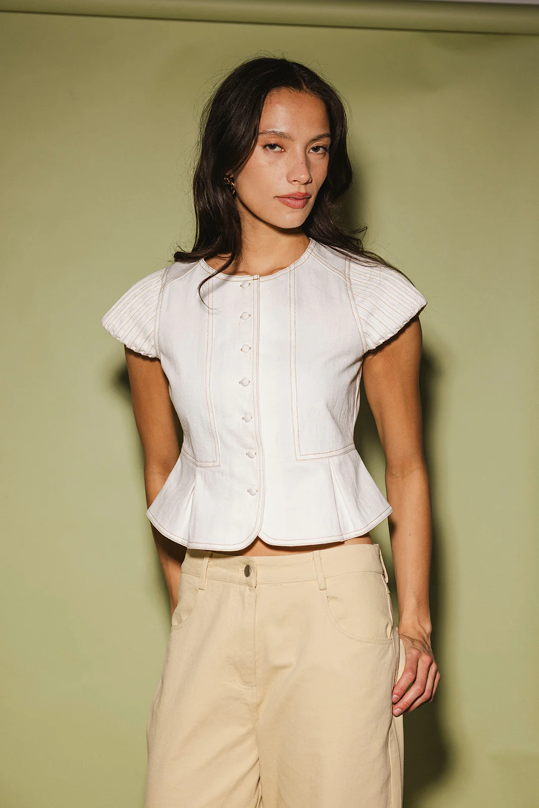 penelope peplum top // white *zoco exclusive* - Image 9