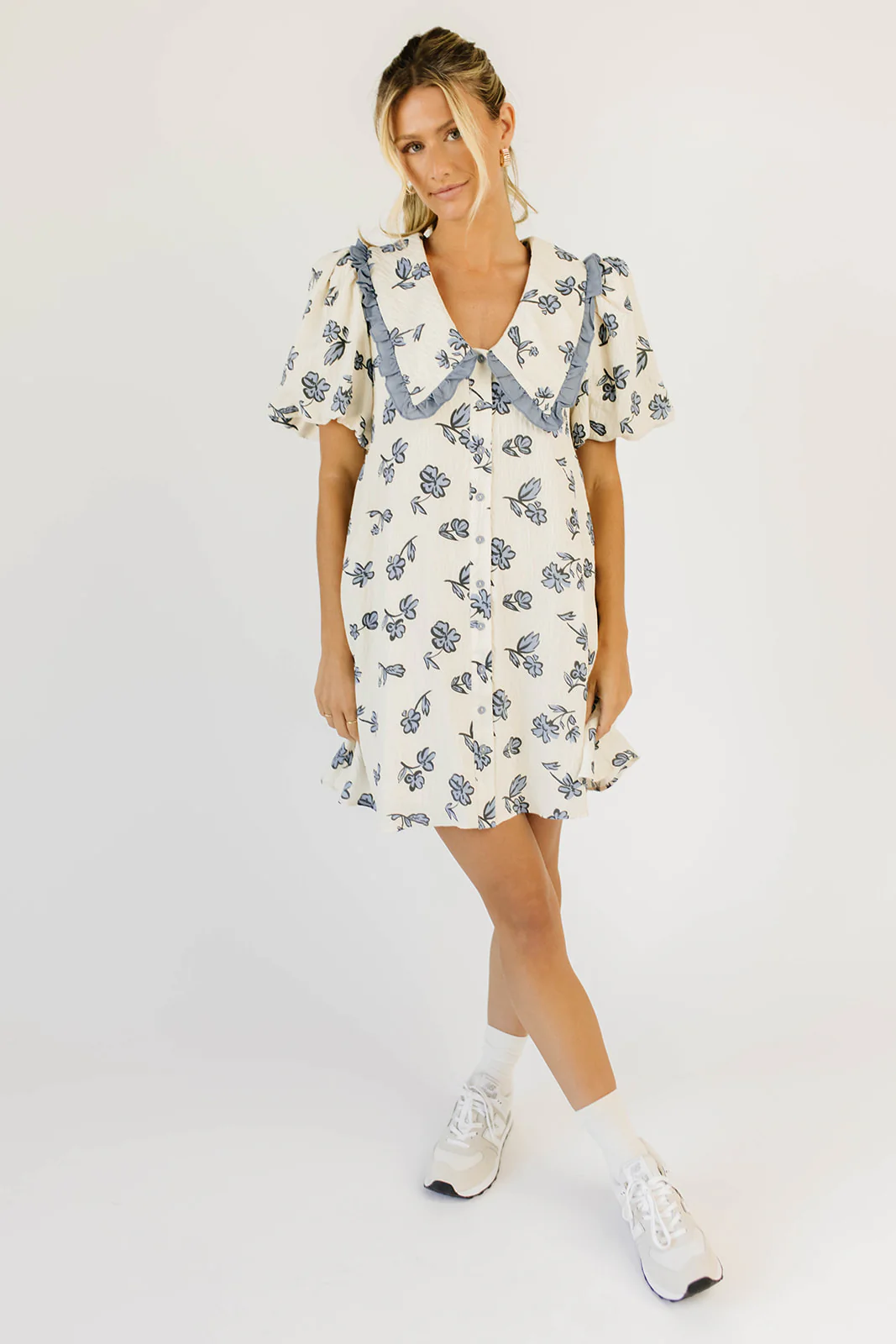 poppy collared dress // blue floral *zoco exclusive* - Image 3