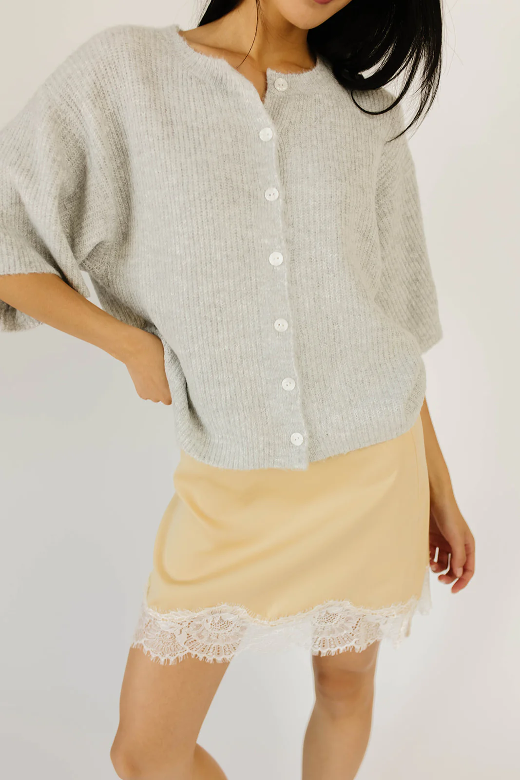 sabrina knit cardigan // grey *zoco exclusive* - Image 3