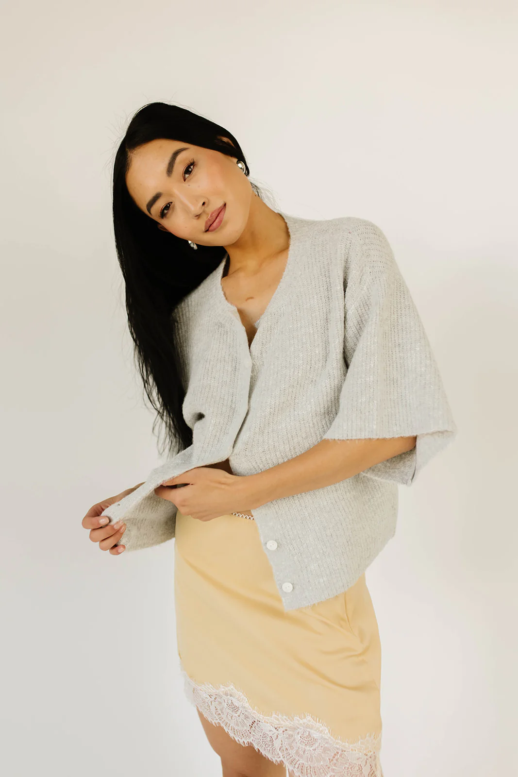 sabrina knit cardigan // grey *zoco exclusive* - Image 4