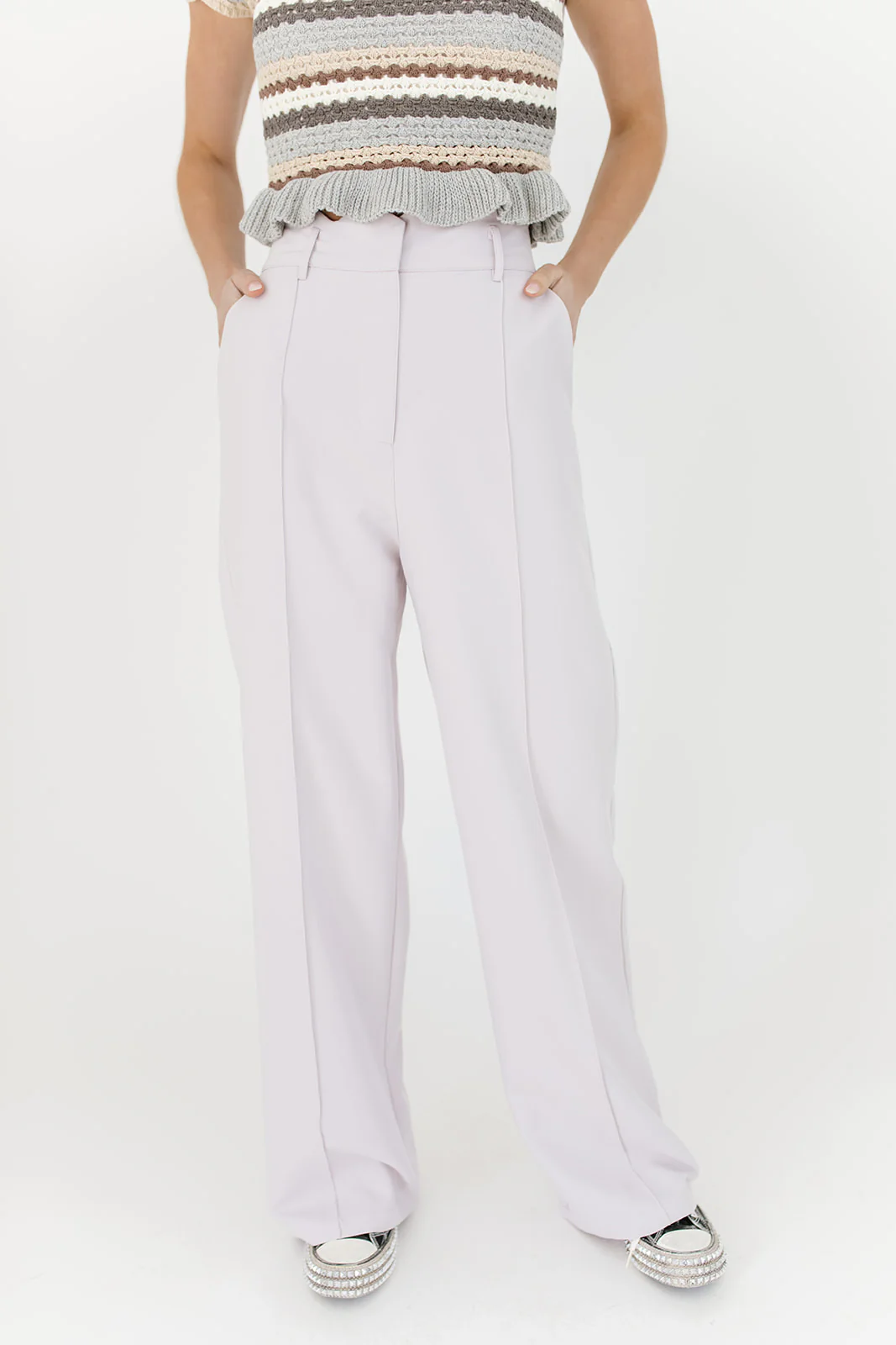 scallop wide leg trousers - Image 3