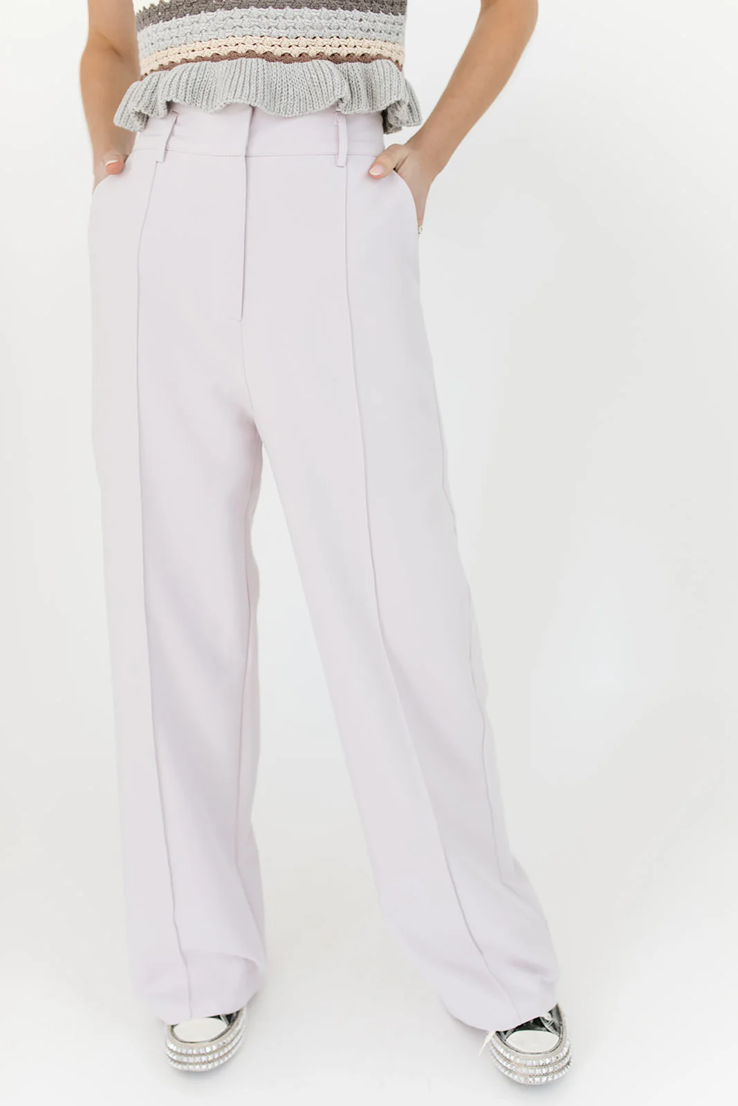 scallop wide leg trousers - Image 4