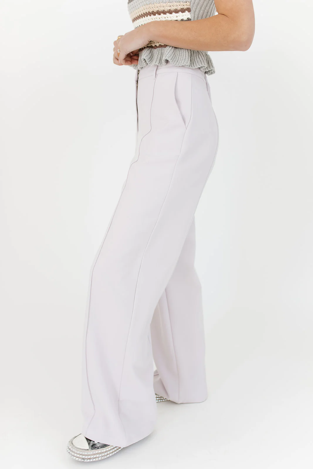 scallop wide leg trousers - Image 5