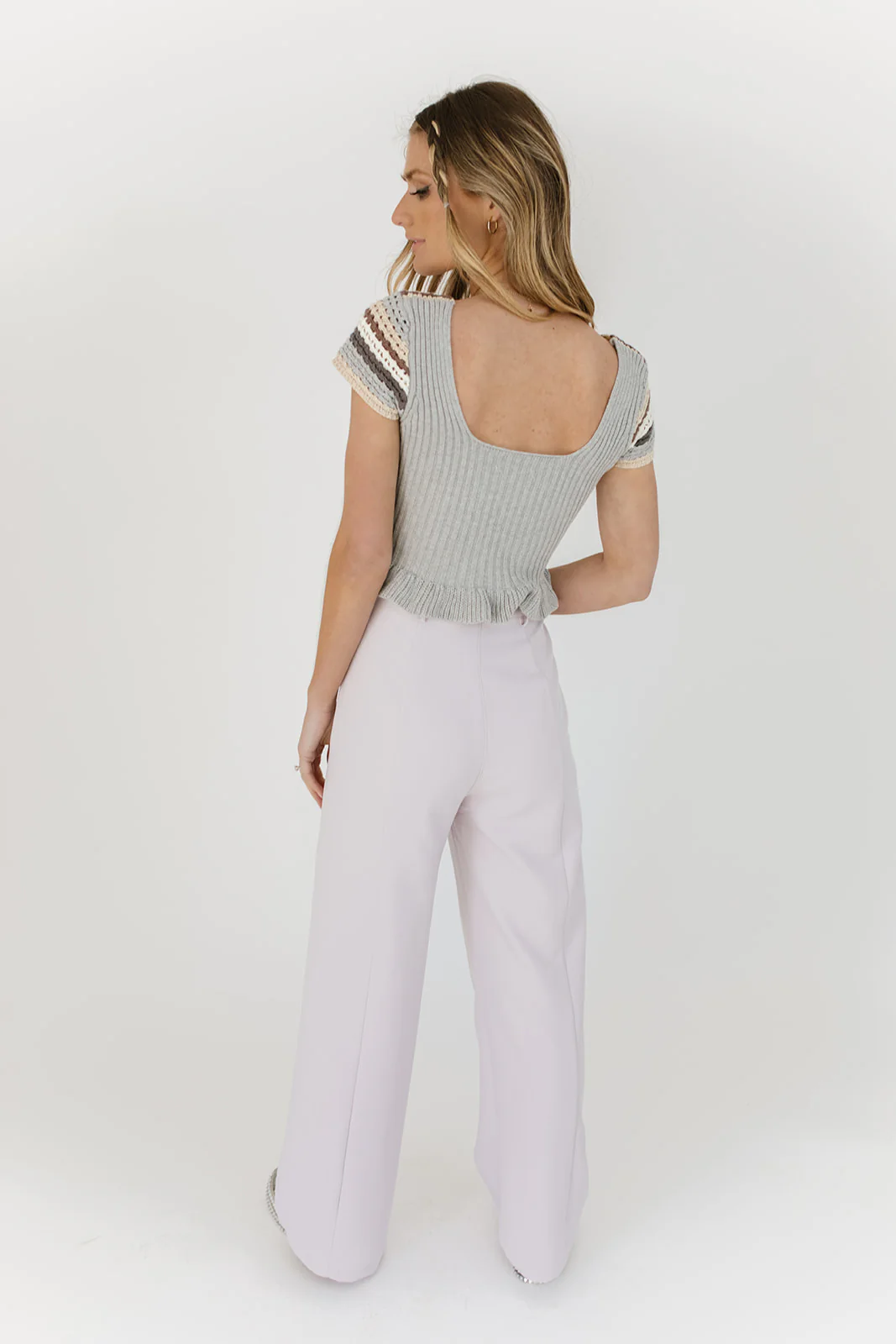 scallop wide leg trousers - Image 7