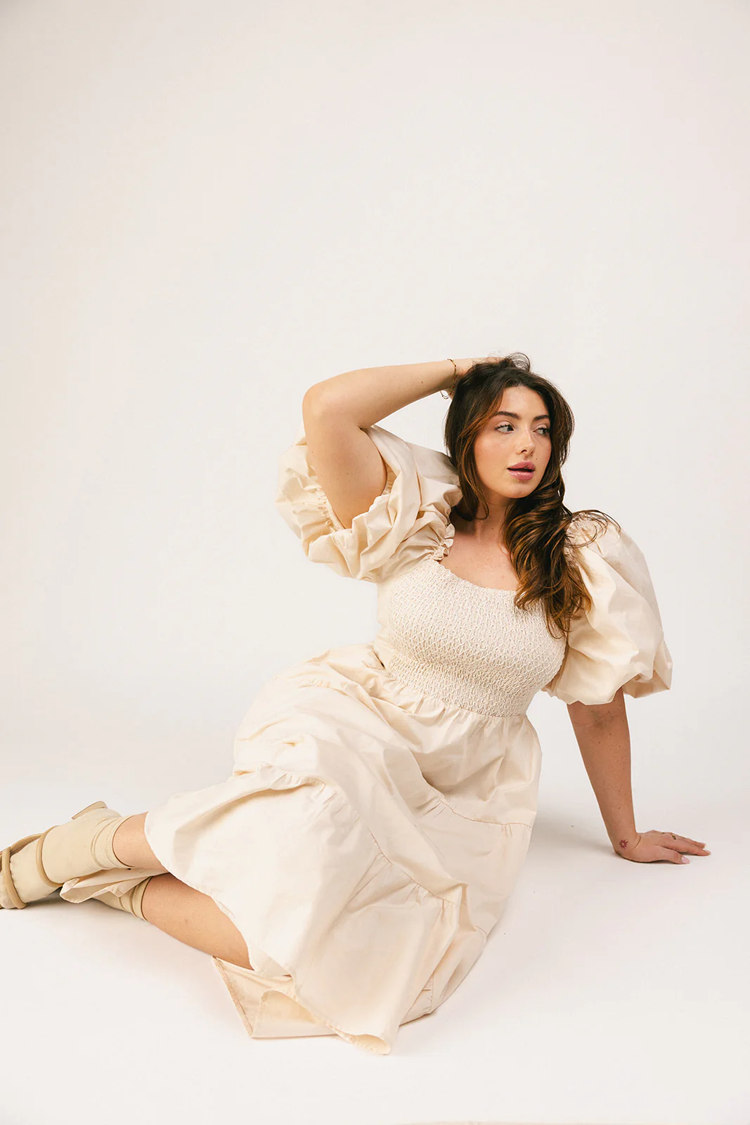 scout puff sleeve dress // cream *zoco exclusive* - Image 29