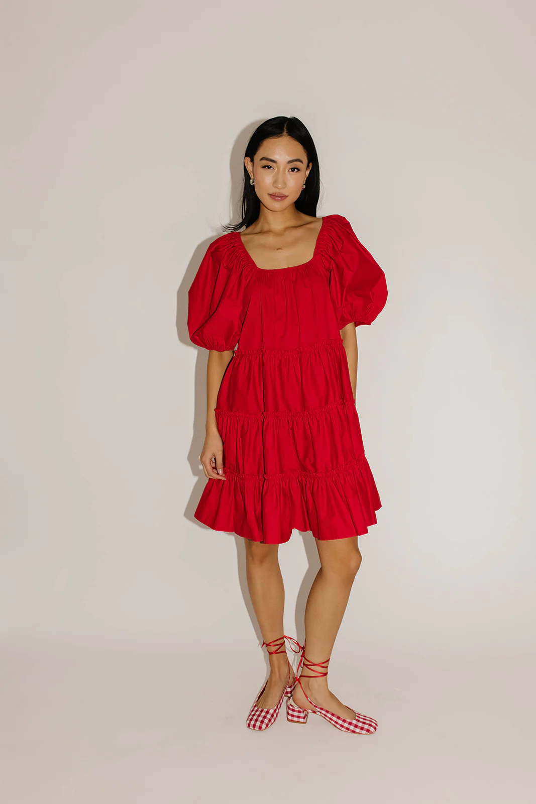 short daymaker dress // red poplin *zoco exclusive* - Image 4